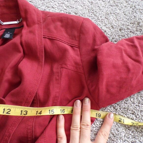 WHBM Orange linen blend blazer 2 - Picture 6 of 7